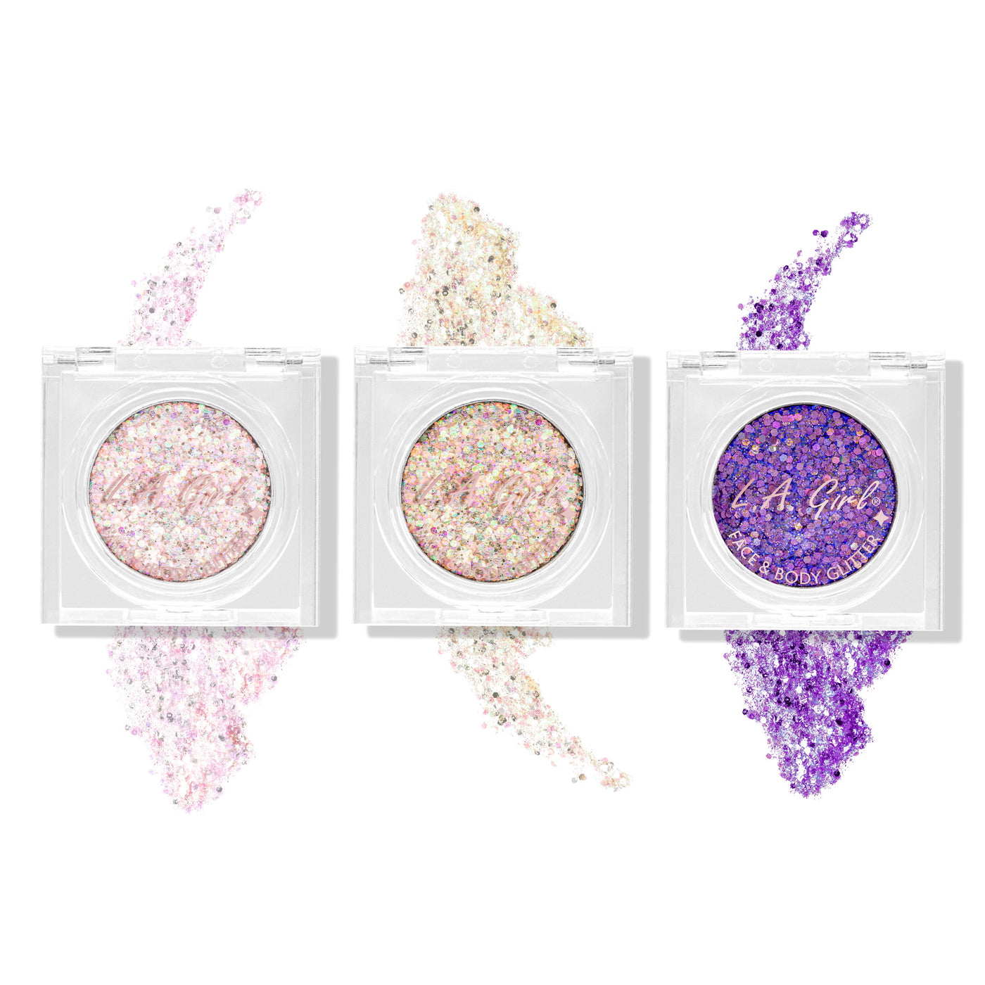 3pc Glitter Face & Body Gift Set - Twinkle & Glow - White Background